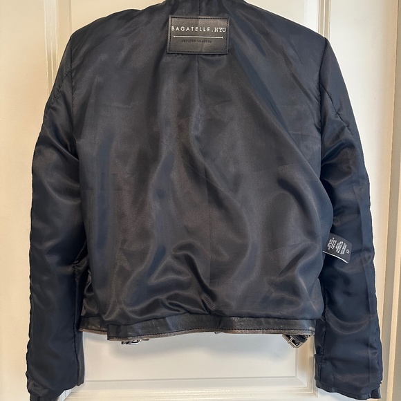 Bagatelle NYC Asymmetrical Studded Genuine Soft Leather Moto Jacket Size S - Picture 5 of 17